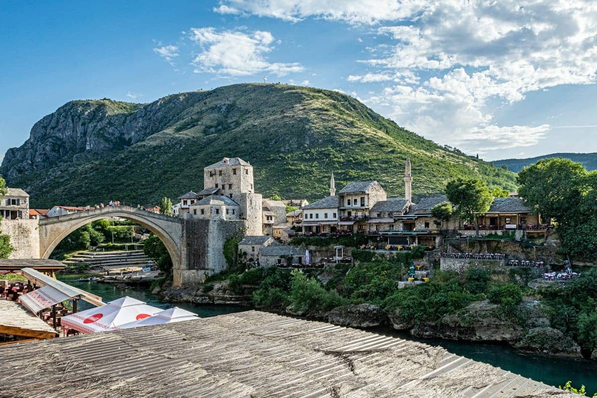 The Stari Most bridge over the Neretva river at Mostar