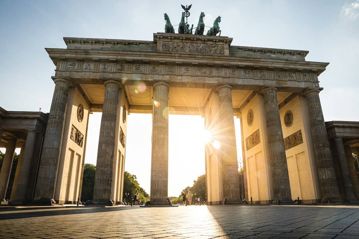 The Brandenburg Gate in Berlin at golden hour