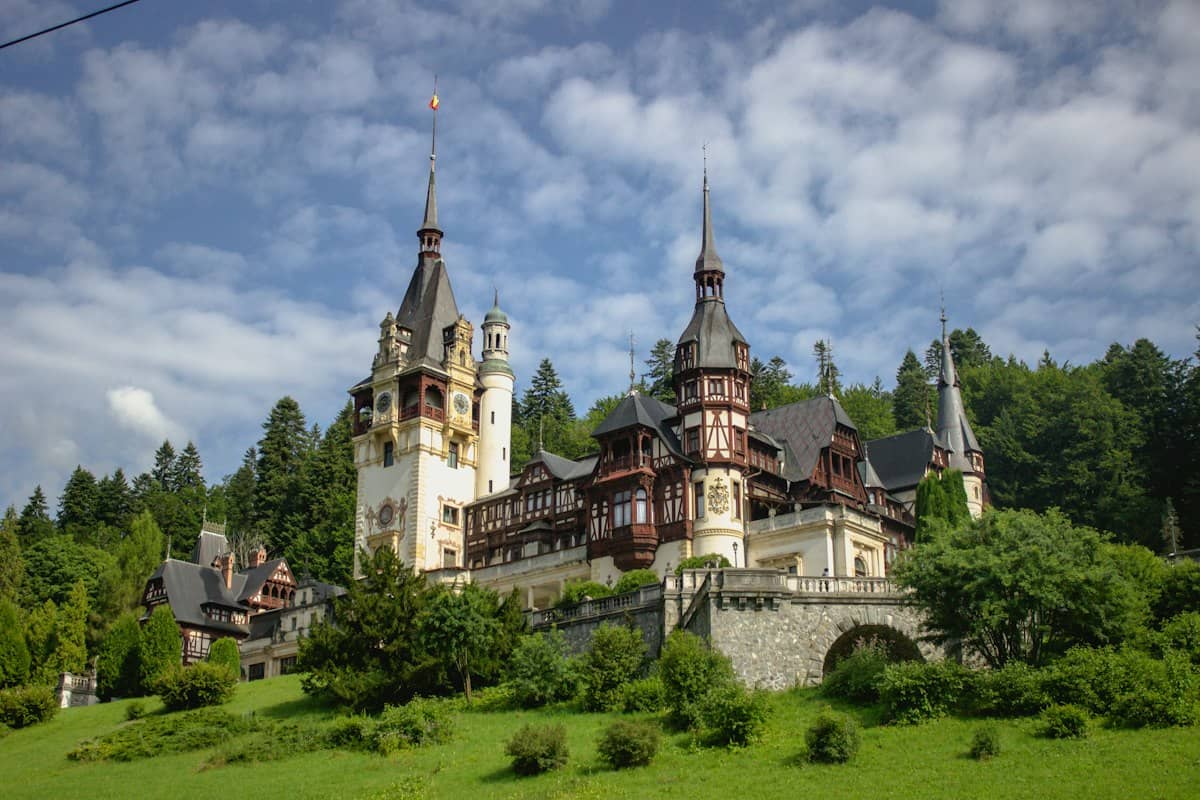Peleș Castle in the Carpathian foothills at Sinaia